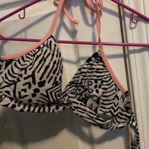 Zebra print crossy bikini top